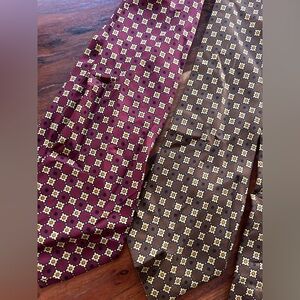Vintage coach men’s 100% Italian silk ties TWO
